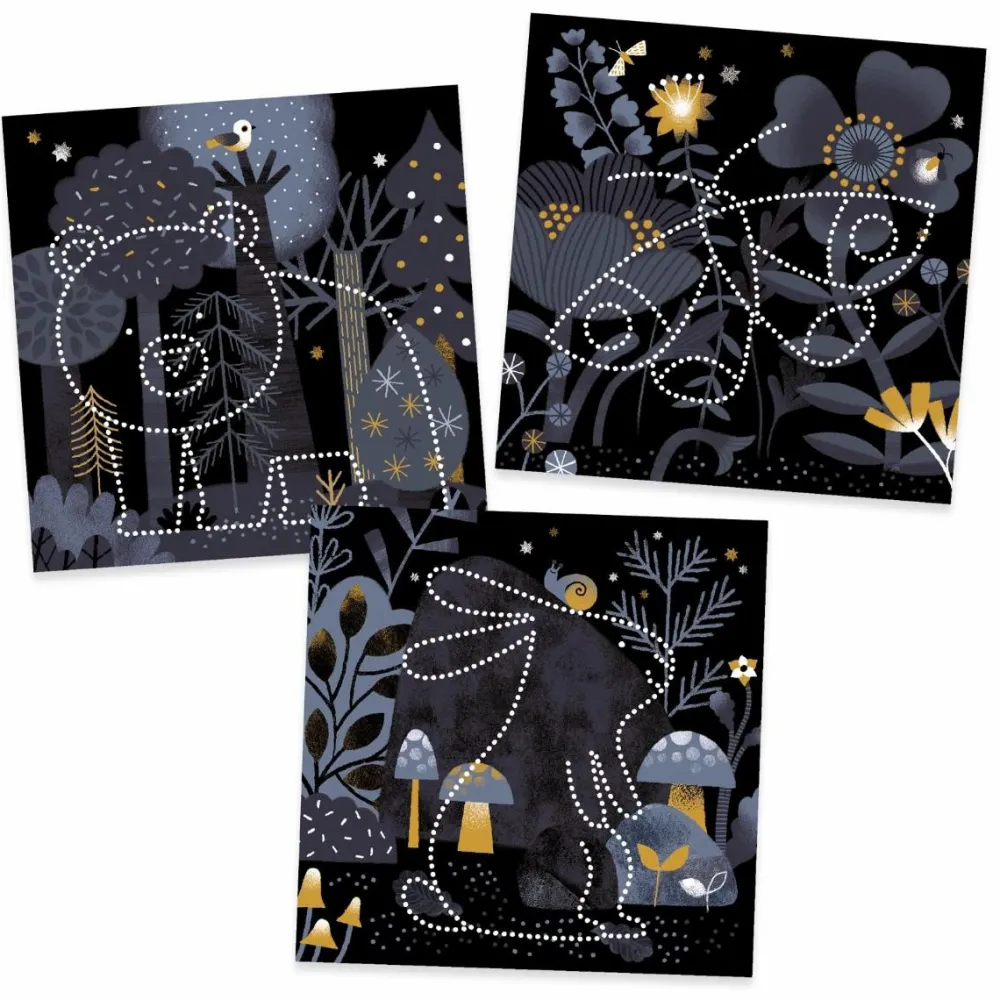 Djeco Kreativ æske - Hvem gemmer sig i natten?