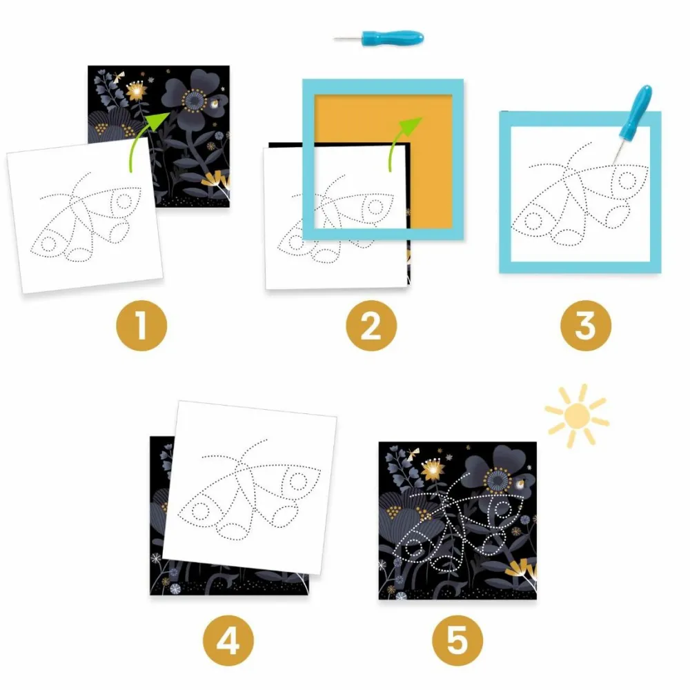 Djeco Kreativ æske - Hvem gemmer sig i natten?