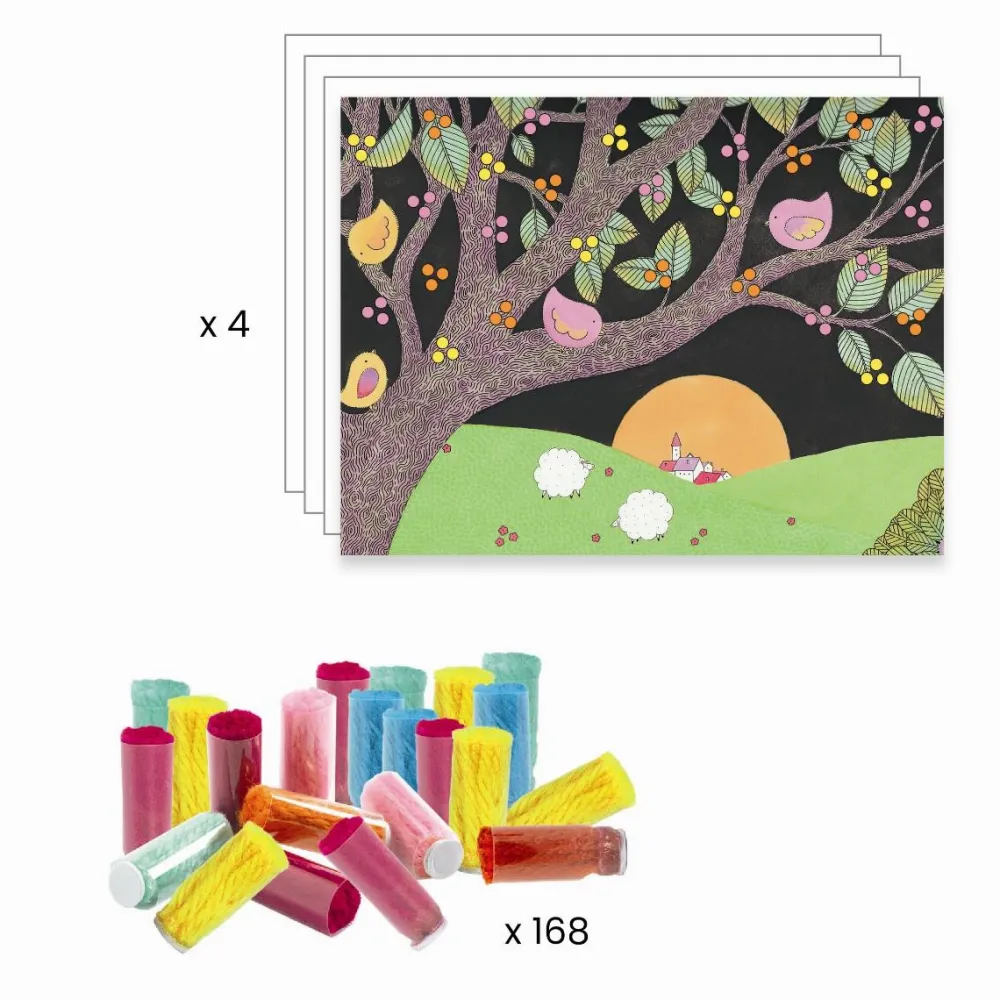 Clearance Djeco Kreativ æske - Pynt med pomponer