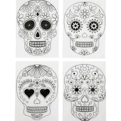 Hot Creativ Company Krympeplast m. motiver - Kranier, 4 ark