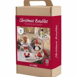 Hot Creativ Company Lav julekugler m. julefigurer, 4 stk