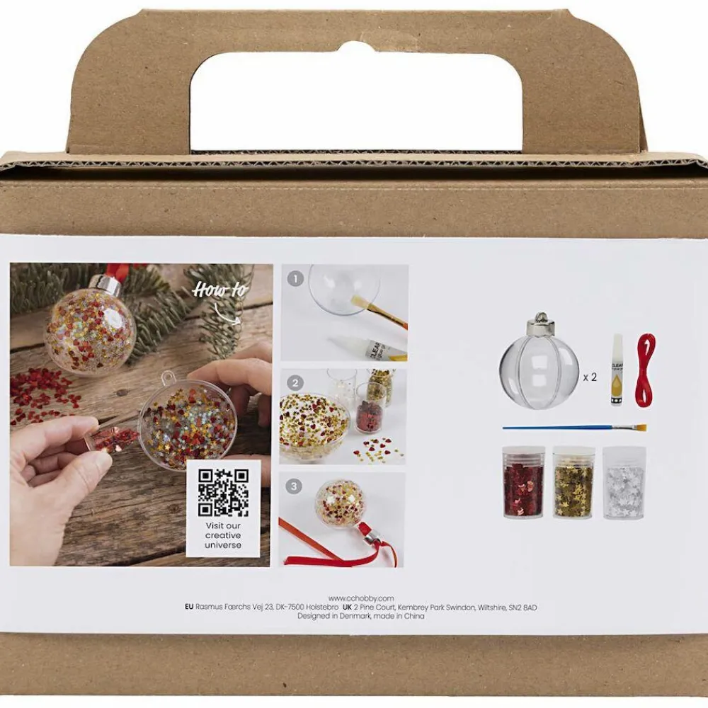 Sale Creativ Company Lav julekugler m. pailletter, 2 stk