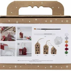 Clearance Creativ Company Lav juleophæng med julehuse, 5 stk