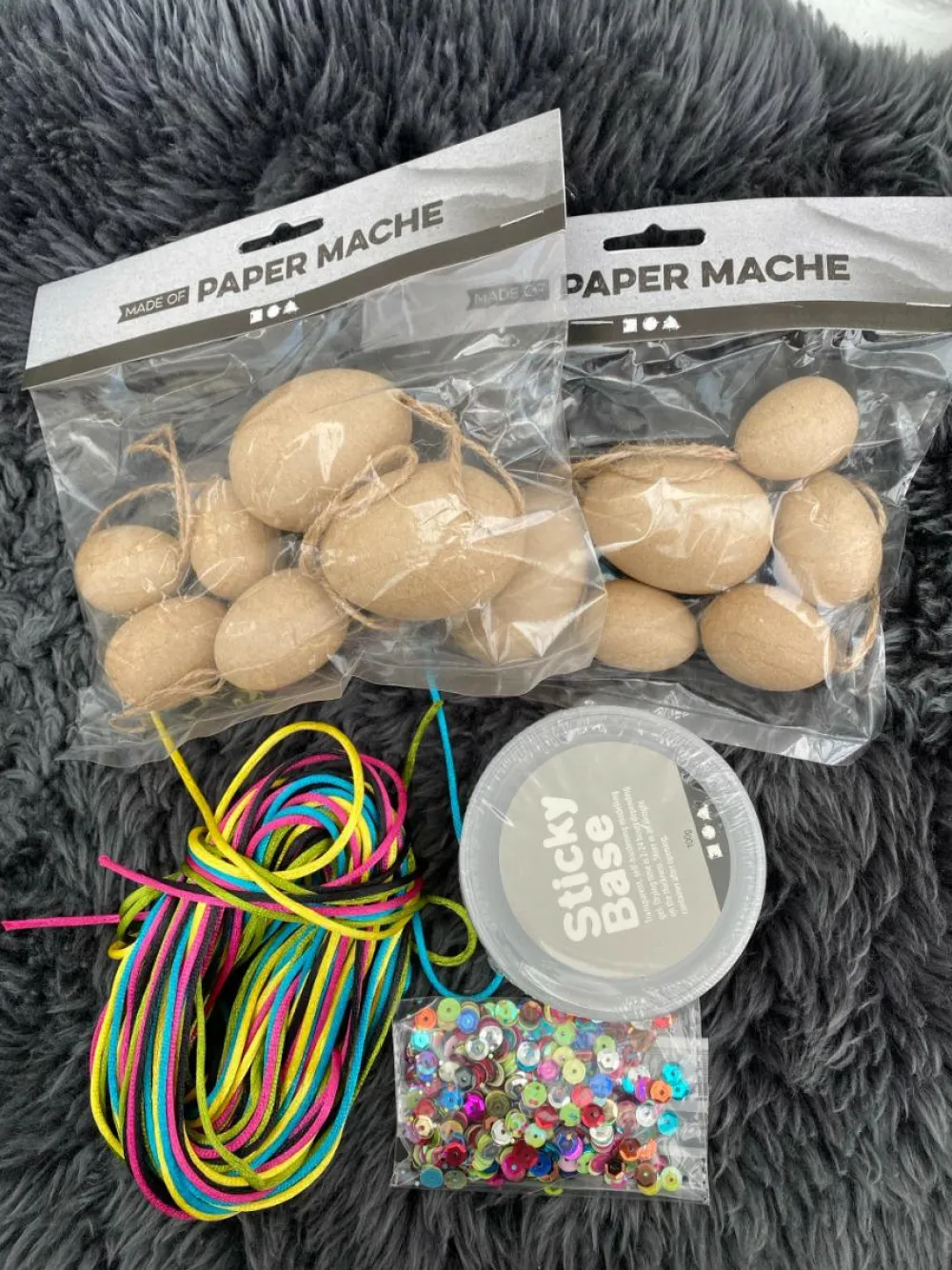 Sale Creativ Company Lav påskeæg m. satinsnor - Gul/Pink/Turkis