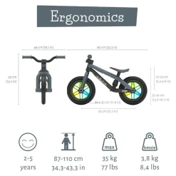 Sale Chillafish Løbecykel BMXie GLOW - Antracit (2-5 år)