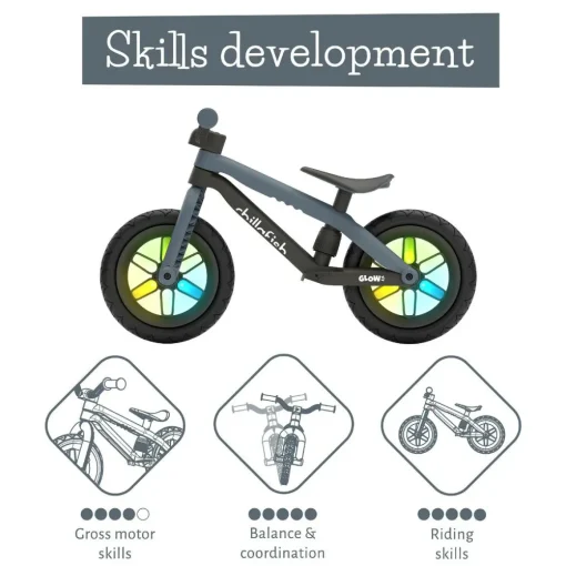 Sale Chillafish Løbecykel BMXie GLOW - Antracit (2-5 år)