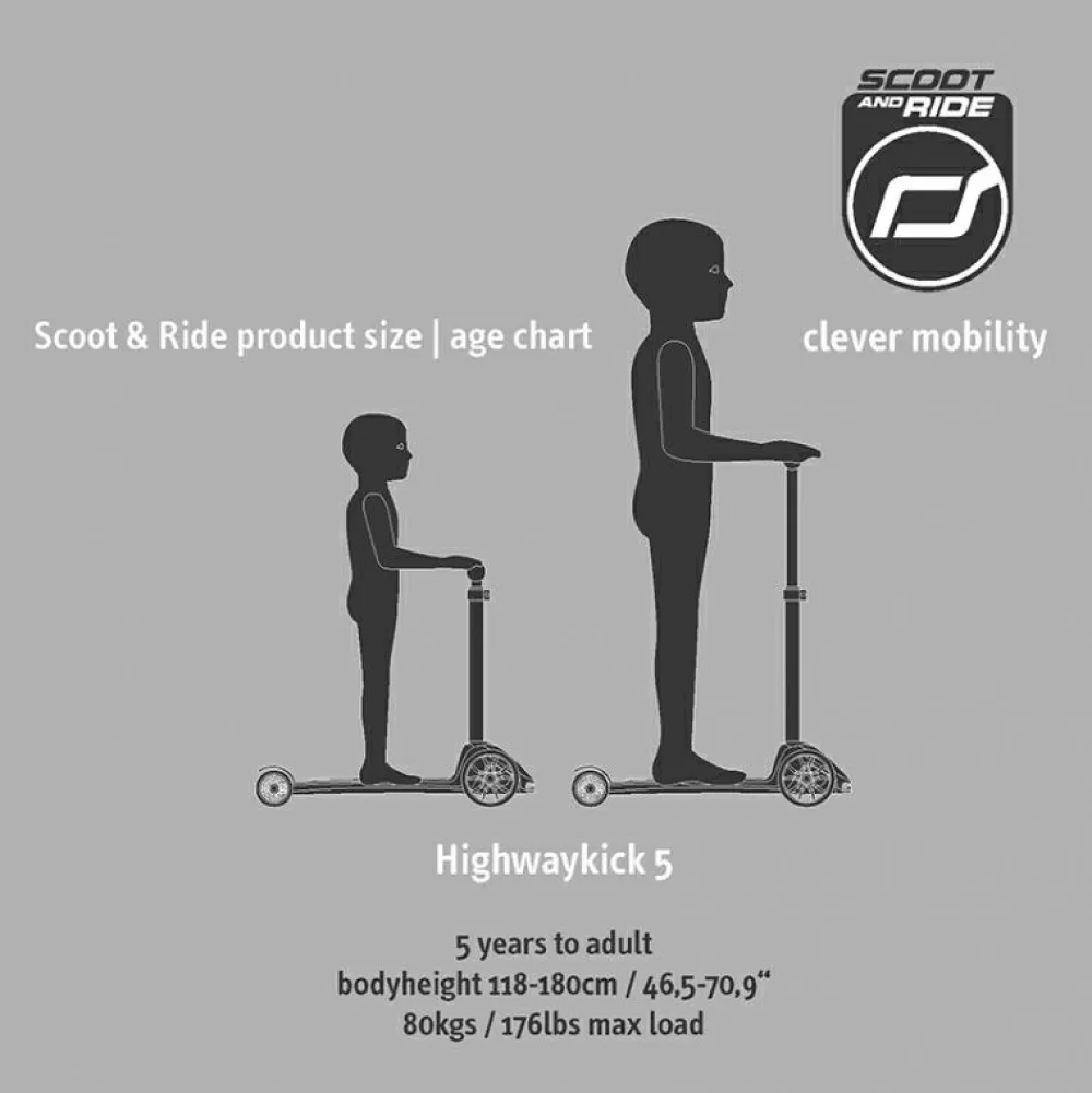 Discount Scoot & Ride Løbehjul - Highwaykick 5 m. LED, Forest