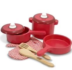 New Melissa & Doug Legekøkken tilbehør - Grydesæt i træ med tilbehør