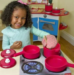 New Melissa & Doug Legekøkken tilbehør - Grydesæt i træ med tilbehør
