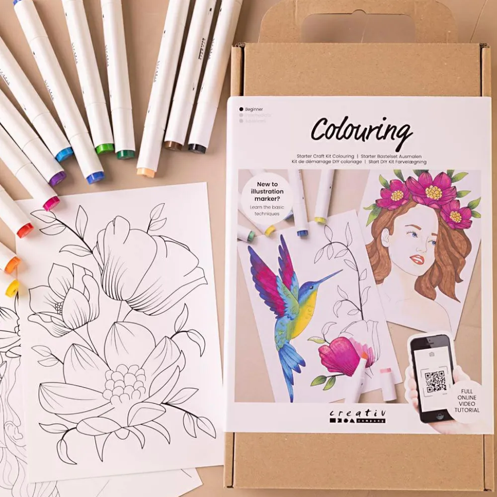 Outlet Creativ Company Læringssæt - Farvelægning