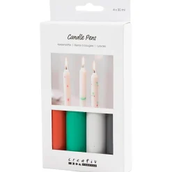 Outlet Creativ Company Lyspenne - Sort/grøn/lys grå/rød, 4 x 30 ml