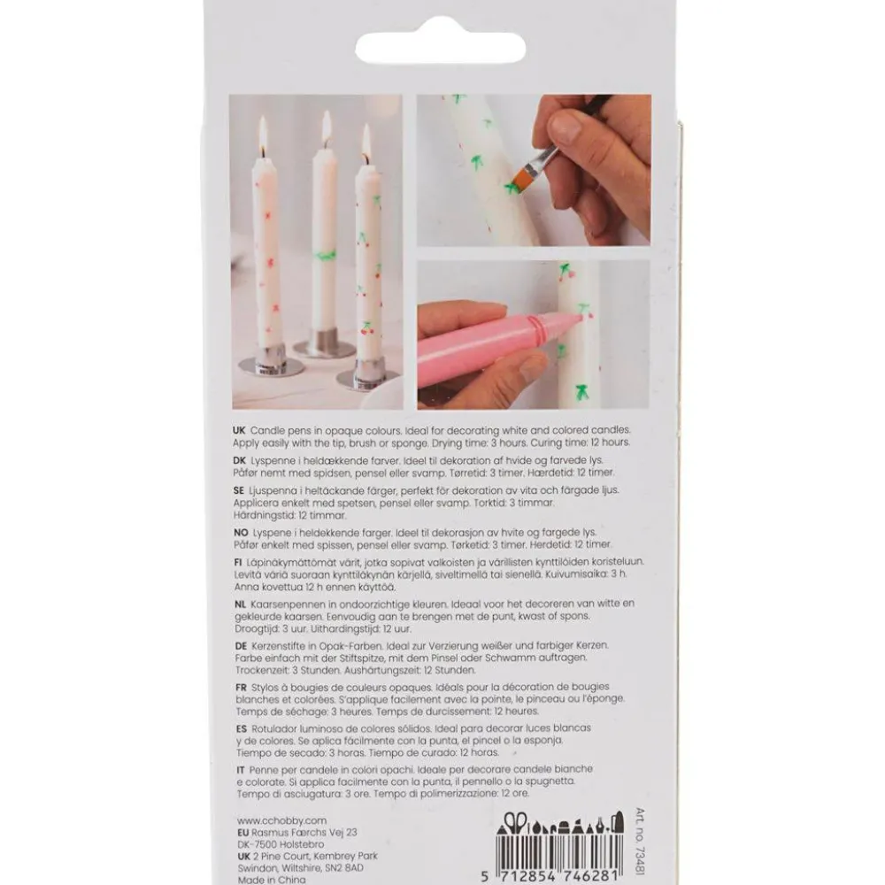 Outlet Creativ Company Lyspenne - Sort/grøn/lys grå/rød, 4 x 30 ml