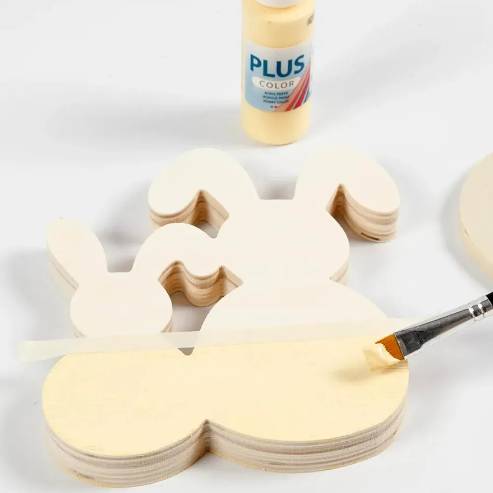 Sale Creativ Company Mal påskeharer i træ - B: 16 cm.