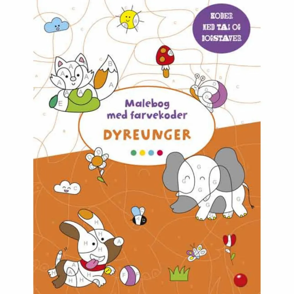 Forlaget Bolden Malebog med farvekoder - Dyreunger