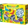 SES Creative Modellervoks 7 x 90 gr. + 7 forme - Dinosaurer