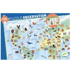 Online Djeco Observationspuslespil m. 100 brikker - Verdens dyr