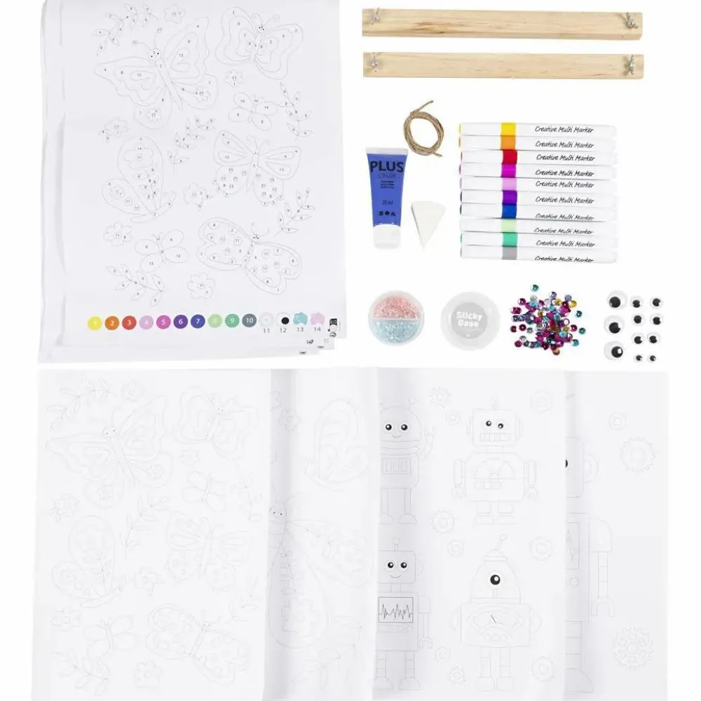 Outlet Creativ Company Paint by Numbers, tusser - Sommerfugle & robotter