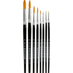 Hot Creativ Company Pensler Gold Line - Runde, 8 stk