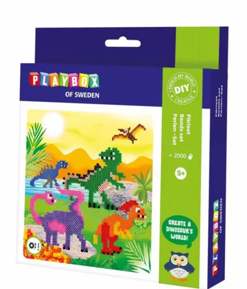 Playbox Perlesæt - Dinosaurer, 2.000 stk