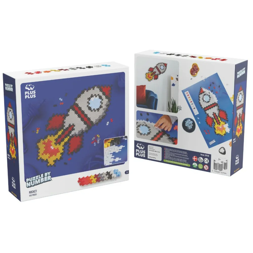 Plus-Plus - Puzzle By Number, Raket 500 stk