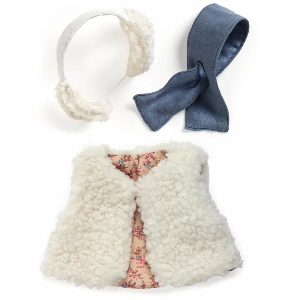 Online Djeco Pomea dukketøj - Vest & ørevarmere