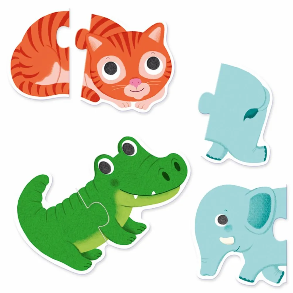 New Djeco Puslespil 10-i-1 - Dyr