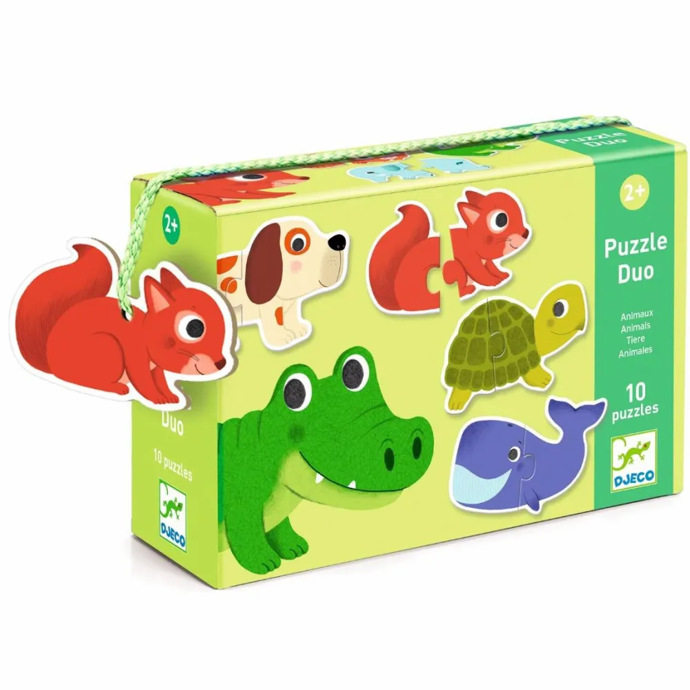 New Djeco Puslespil 10-i-1 - Dyr