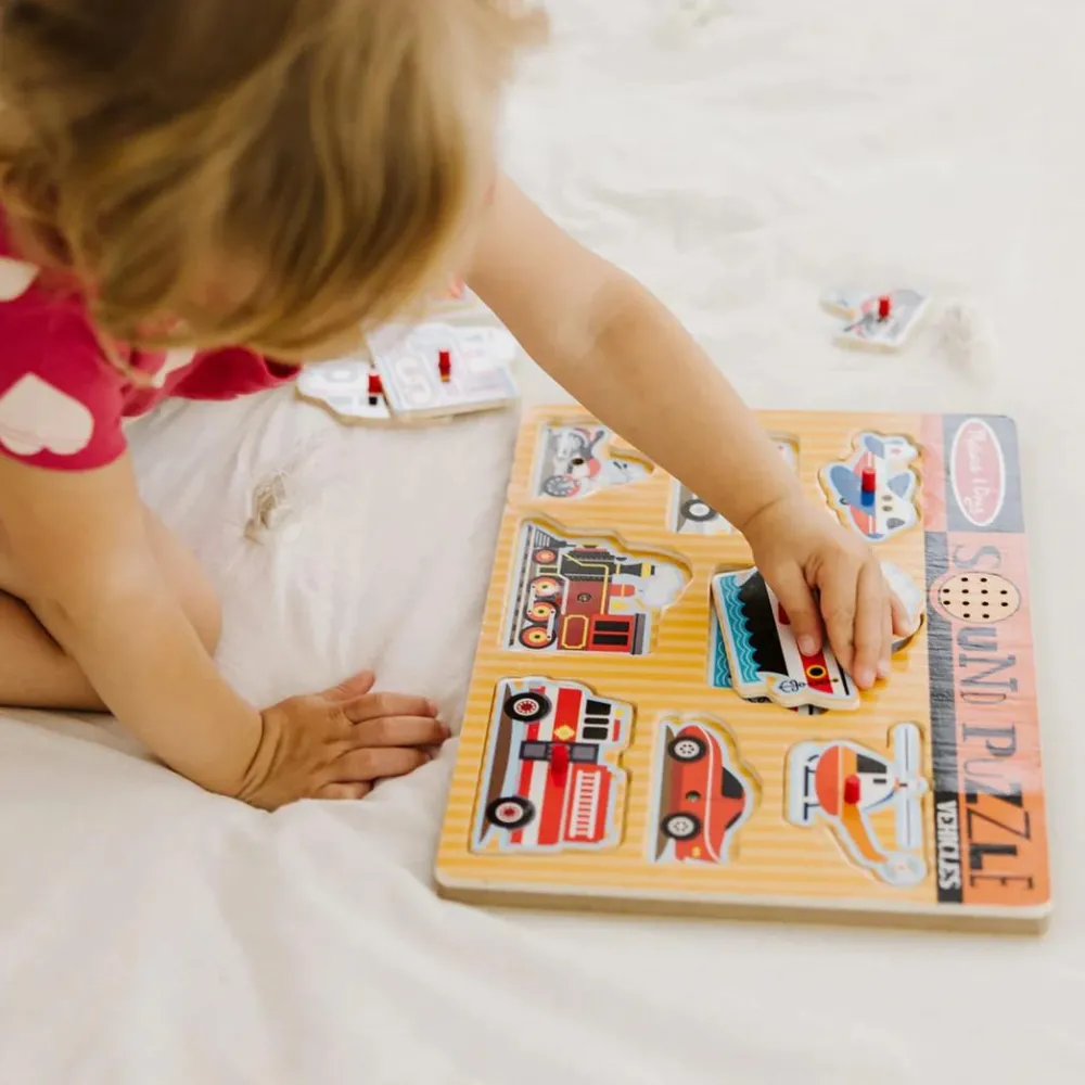 Sale Melissa & Doug Puslespil med lyd - køretøjer