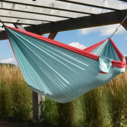 Outlet Rejsehængekøje dobbelt (nylon) - Lyseblå