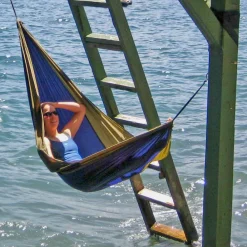 Discount Rejsehængekøje dobbelt (nylon) - Mørkeblå