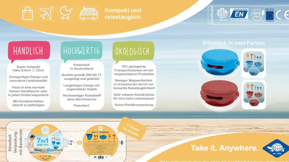 Online Sandleg - Spandsæt med 7 dele - Blå