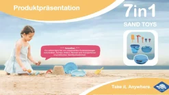 Online Sandleg - Spandsæt med 7 dele - Blå