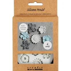 Online Creativ Company Silikoneform - Blomstermix, 6 motiver