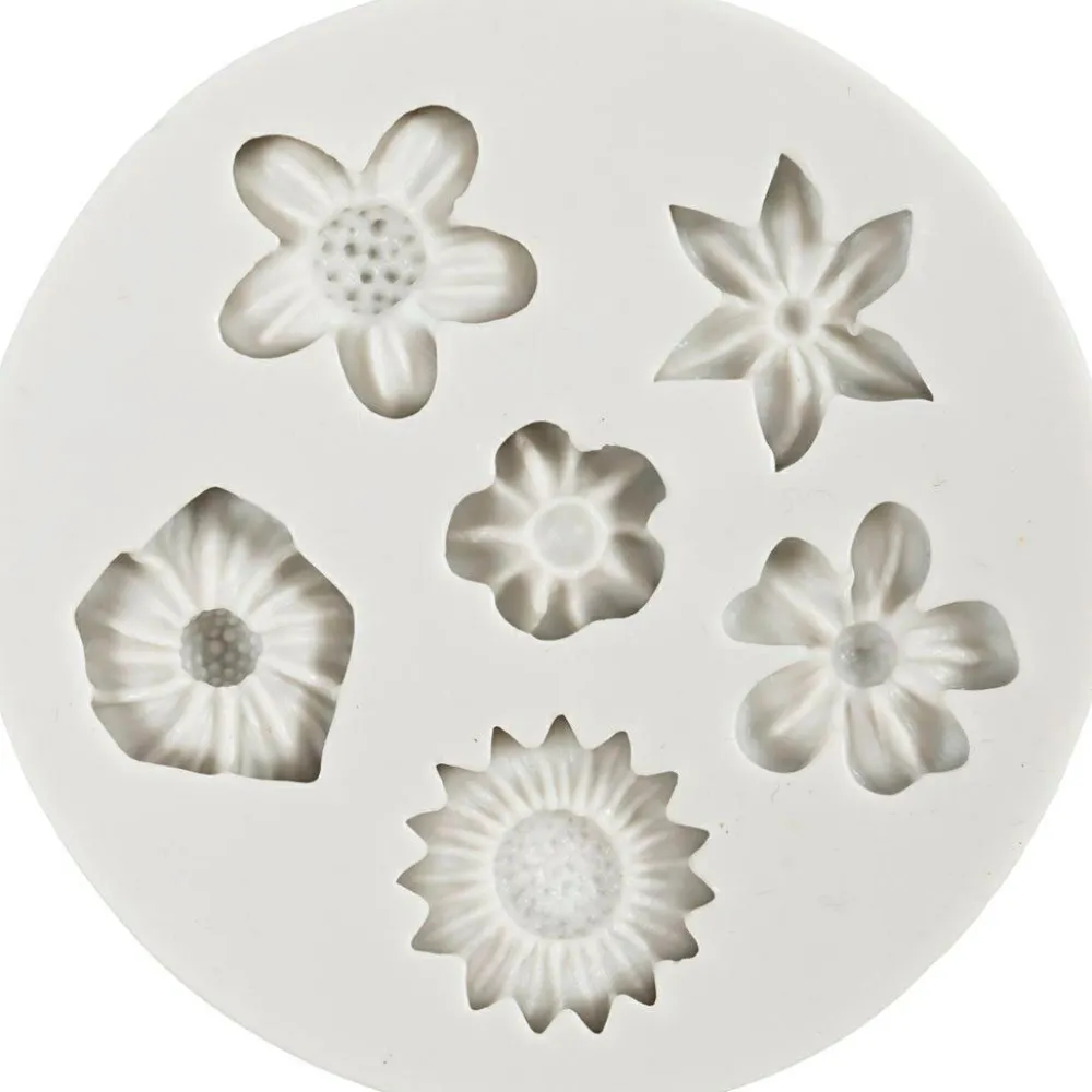 Online Creativ Company Silikoneform - Blomstermix, 6 motiver