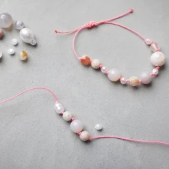 Outlet Creativ Company Smykke startsæt - Agater, sort/pink/hvid