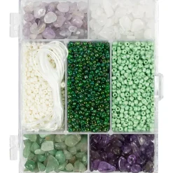 Online Creativ Company Smykke startsæt - Krystaller, grøn/lilla/hvid