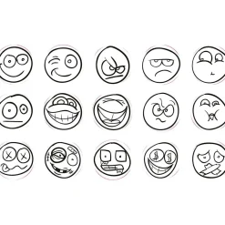 Sale Creativ Company Stempelsæt - Smiley, 15 stk