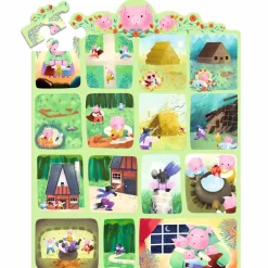 Outlet Djeco Story puslespil m. 35 brikker - De 3 små grise