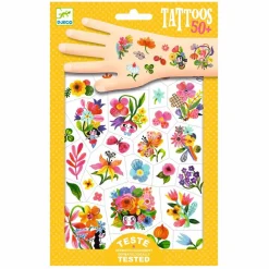 Best Djeco Tatoveringer - Farvestrålende blomster