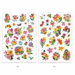 Best Djeco Tatoveringer - Farvestrålende blomster