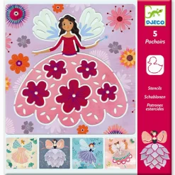 Outlet Djeco Tegneskabeloner - Feer, 5 stk.