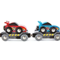 Outlet Hape Tog tilbehør - Transporttog m. racerbiler, 6 dele