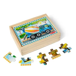 Melissa & Doug Træpuslespil m. 4 x 12 brk. - På byggepladsen