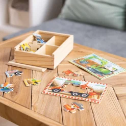 Melissa & Doug Træpuslespil m. 4 x 12 brk. - På byggepladsen