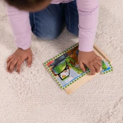 Melissa & Doug Træpuslespil m. 4 x 12 brk. - På byggepladsen