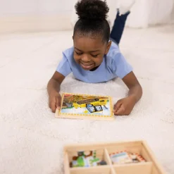 Melissa & Doug Træpuslespil m. 4 x 12 brk. - På byggepladsen