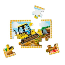 Melissa & Doug Træpuslespil m. 4 x 12 brk. - På byggepladsen