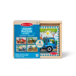 Melissa & Doug Træpuslespil m. 4 x 12 brk. - På byggepladsen