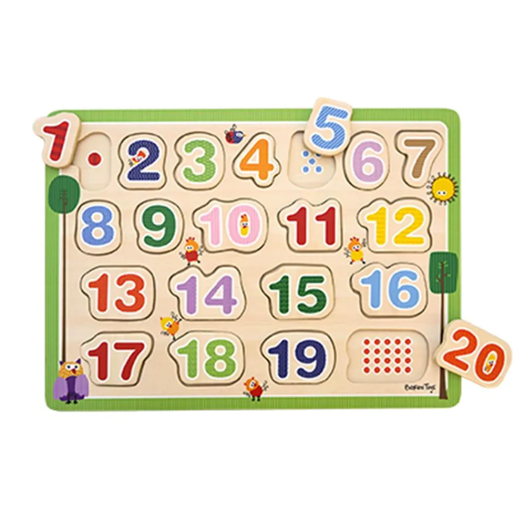 Træpuslespil med tal, 1-20