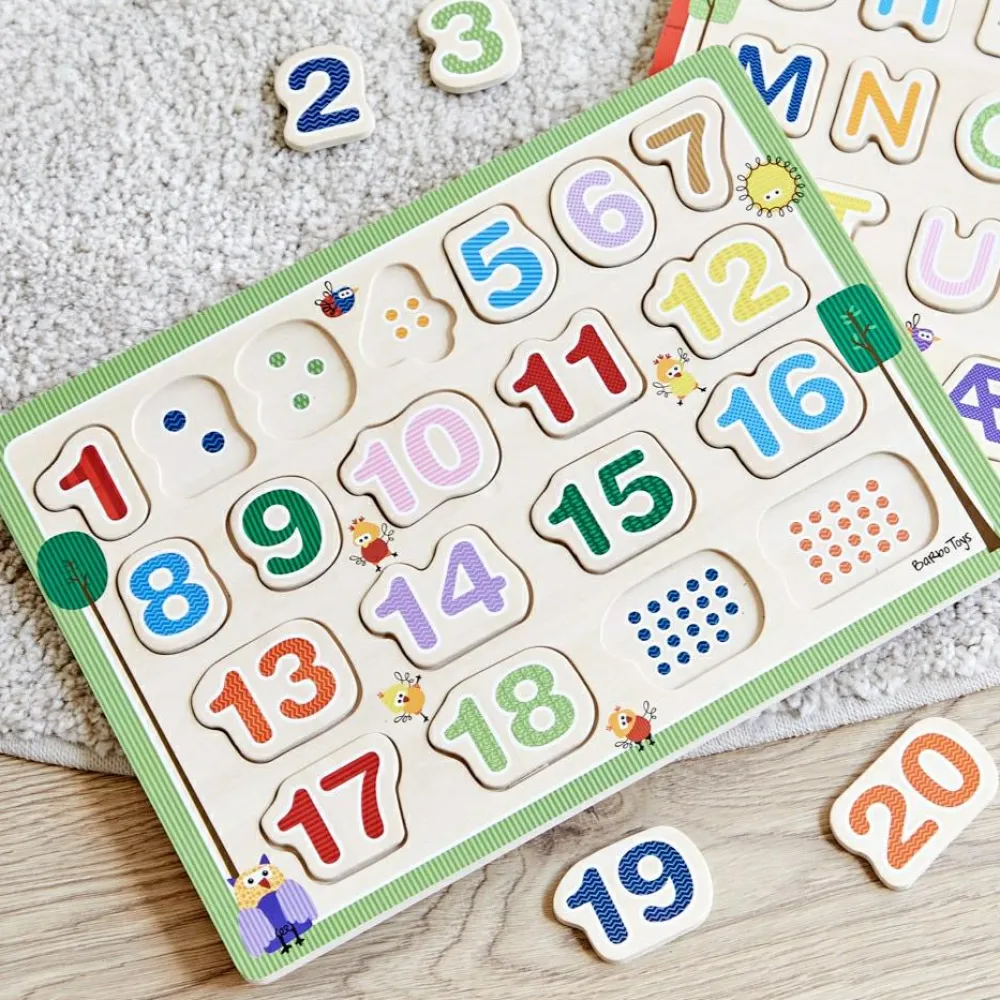 Træpuslespil med tal, 1-20